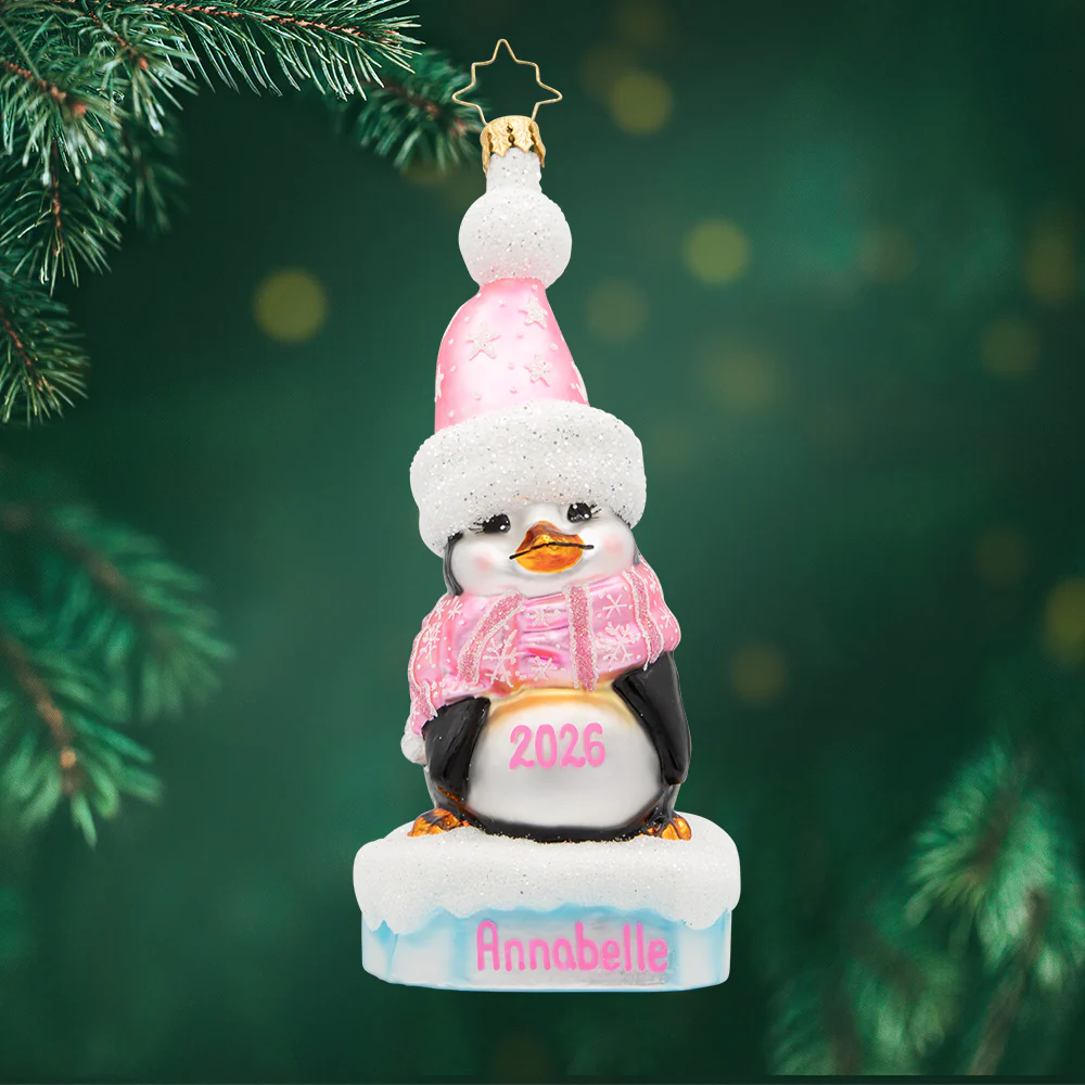 Precious Penguin Pink Personalized