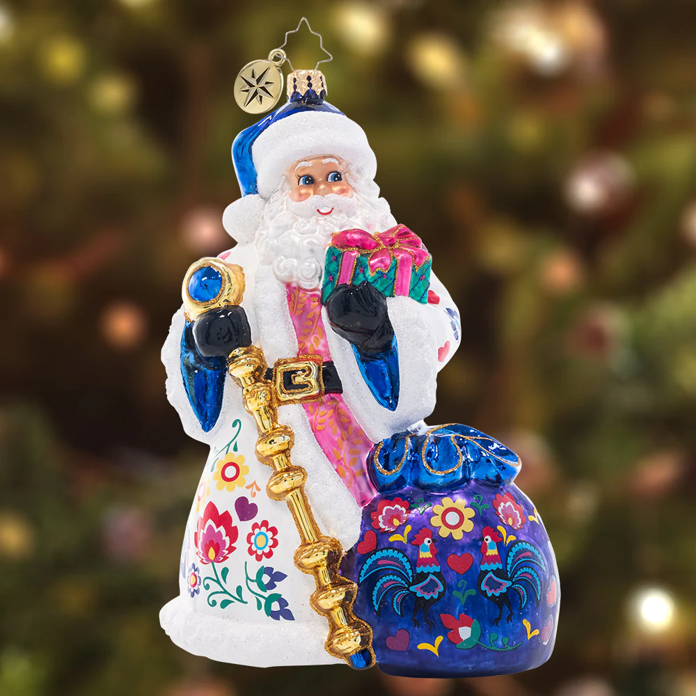 Floral Folk Santa