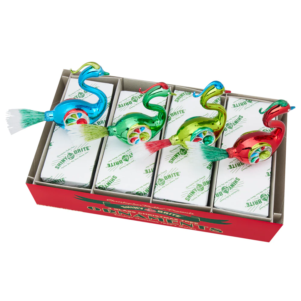 HOLIDAY SPLENDOR 4 COUNT REFLECTOR BIRDS