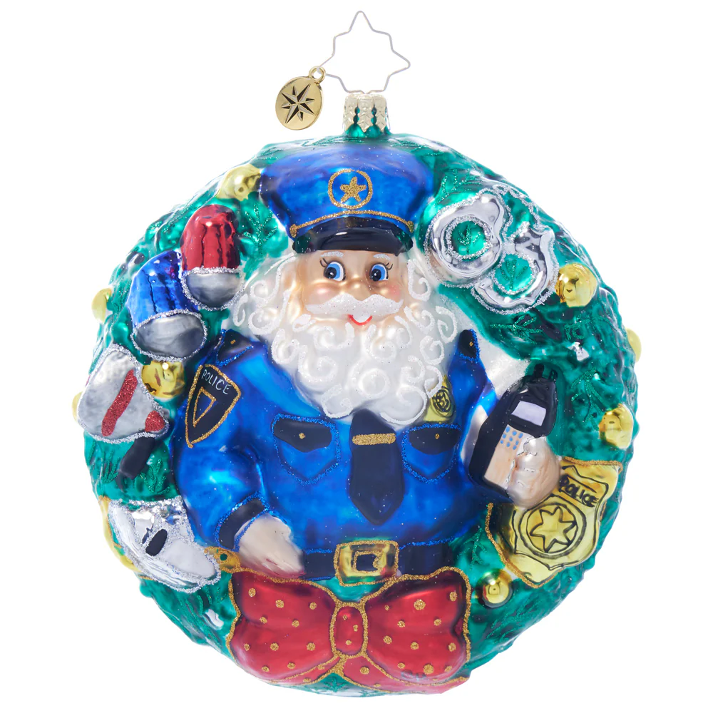 Police Santa Wreath - Image 3